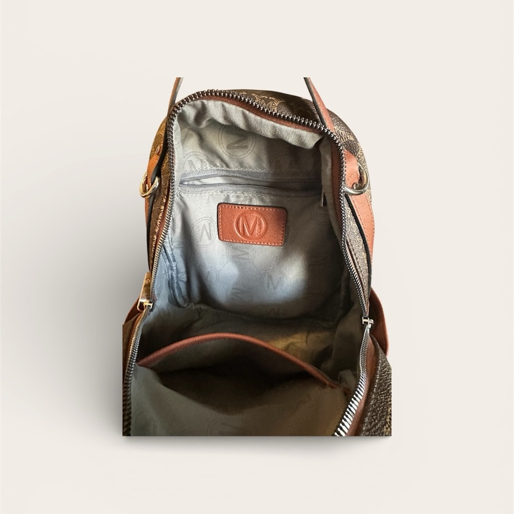 Stylish Brown Patterned Women's Backpack - image 4